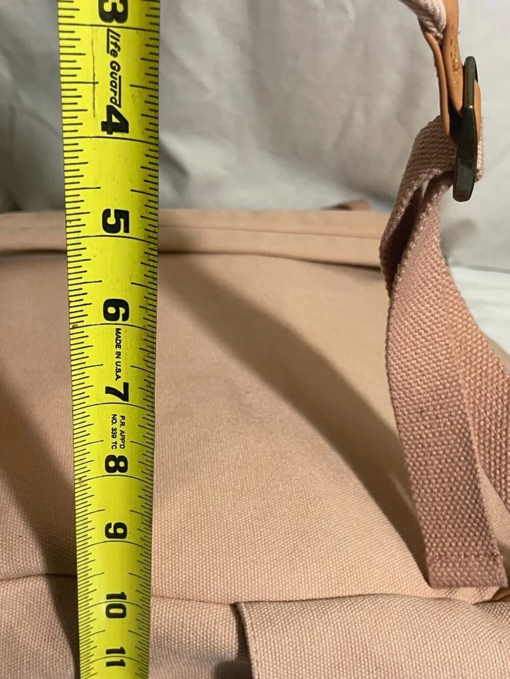 Universal Thread Pink Canvas Backpack Tan Faux Leather Trim 16” School Travel